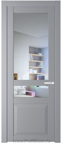 Дверь Profil Doors 1.5.4PD цвет Смоки (RAL 870-02) стекло Прозрачное