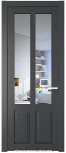 Дверь Profil Doors 2.8.2PD цвет Графит (Pantone 425С) стекло Прозрачное
