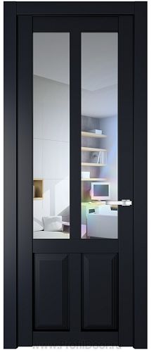 Дверь Profil Doors 2.8.2PD цвет Нэви Блу (RAL 7016) стекло Прозрачное