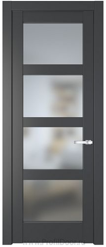 Дверь Profil Doors 3.4.2PD цвет Графит (Pantone 425С) стекло Матовое