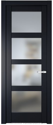 Дверь Profil Doors 3.4.2PD цвет Нэви Блу (RAL 7016) стекло Матовое