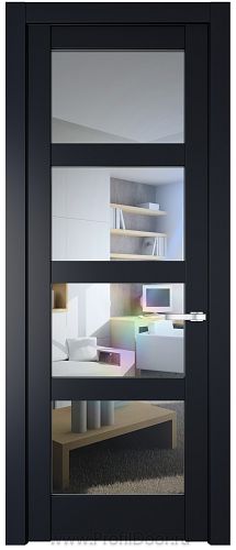 Дверь Profil Doors 3.4.2PD цвет Нэви Блу (RAL 7016) стекло Прозрачное