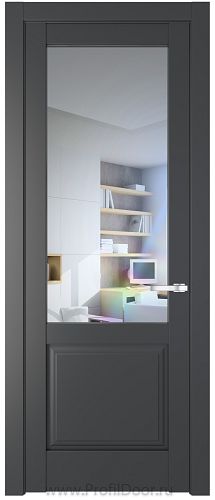 Дверь Profil Doors 4.2.2PD цвет Графит (Pantone 425С) стекло Прозрачное