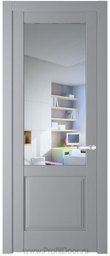 Дверь Profil Doors 4.2.2PD цвет Смоки (RAL 870-02) стекло Прозрачное