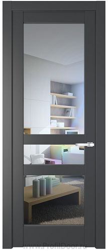 Дверь Profil Doors 4.5.2PD цвет Графит (Pantone 425С) стекло Прозрачное