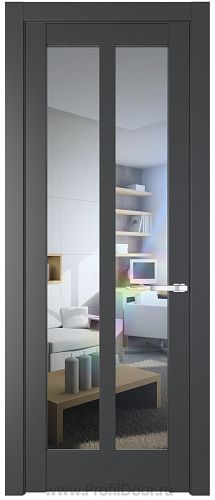 Дверь Profil Doors 4.7.2PD цвет Графит (Pantone 425С) стекло Прозрачное