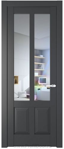 Дверь Profil Doors 4.8.2PD цвет Графит (Pantone 425С) стекло Прозрачное