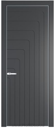 Дверь Profil Doors 10PE цвет Графит (Pantone 425С) кромка Серебро