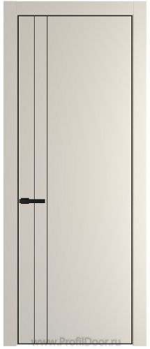 Дверь Profil Doors 12PE цвет Кремовая Магнолия (RAL 120-04) кромка Черный матовый RAL9005