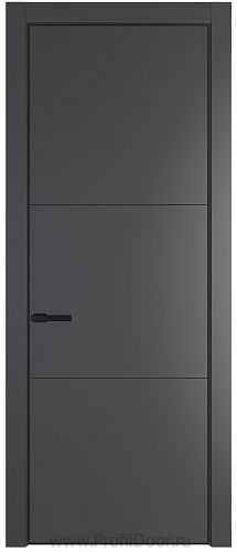 Дверь Profil Doors 13PE цвет Графит (Pantone 425С) кромка Черный матовый RAL9005