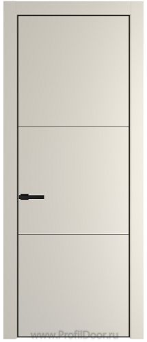 Дверь Profil Doors 13PE цвет Кремовая Магнолия (RAL 120-04) кромка Черный матовый RAL9005