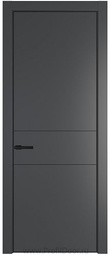 Дверь Profil Doors 14PE цвет Графит (Pantone 425С) кромка Черный матовый RAL9005