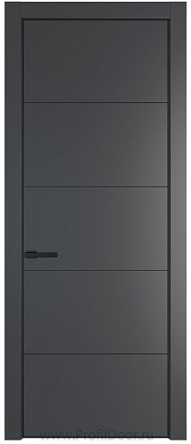 Дверь Profil Doors 15PE цвет Графит (Pantone 425С) кромка Черный матовый RAL9005