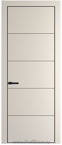 Дверь Profil Doors 15PE цвет Кремовая Магнолия (RAL 120-04) кромка Черный матовый RAL9005