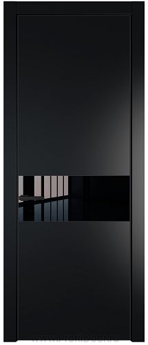 Дверь Profil Doors 17PE цвет Блэк кромка Черный матовый RAL9005 стекло Lacobel Черный лак