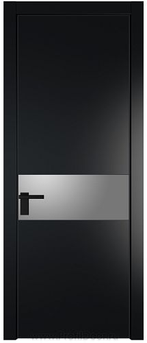 Дверь Profil Doors 17PE цвет Блэк кромка Черный матовый RAL9005 стекло Lacobel Серебро Матлак