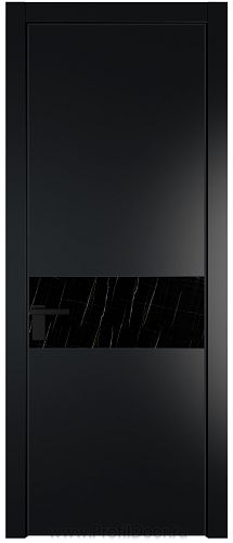 Дверь Profil Doors 17PE цвет Блэк кромка Черный матовый RAL9005 стекло Неро мрамор