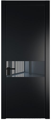 Дверь Profil Doors 17PE цвет Блэк кромка Черный матовый RAL9005 стекло Зеркало Grey