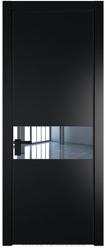 Дверь Profil Doors 17PE цвет Блэк кромка Черный матовый RAL9005 стекло Зеркало
