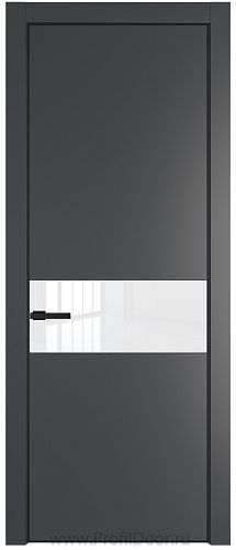 Дверь Profil Doors 17PE цвет Графит (Pantone 425С) кромка Черный матовый RAL9005 стекло Lacobel лак Классик