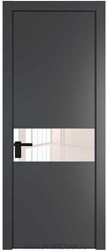 Дверь Profil Doors 17PE цвет Графит (Pantone 425С) кромка Черный матовый RAL9005 стекло Lacobel Перламутровый лак