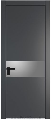 Дверь Profil Doors 17PE цвет Графит (Pantone 425С) кромка Черный матовый RAL9005 стекло Lacobel Серебро Матлак