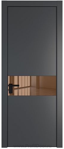 Дверь Profil Doors 17PE цвет Графит (Pantone 425С) кромка Черный матовый RAL9005 стекло Зеркало Bronza