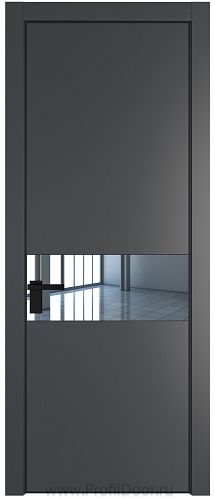 Дверь Profil Doors 17PE цвет Графит (Pantone 425С) кромка Черный матовый RAL9005 стекло Зеркало