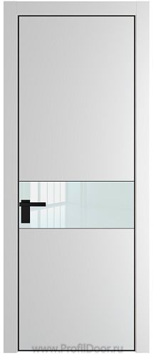 Дверь Profil Doors 17PE цвет Крем Вайт (RAL 120-02) кромка Черный матовый RAL9005 стекло Lacobel Белый лак