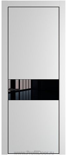 Дверь Profil Doors 17PE цвет Крем Вайт (RAL 120-02) кромка Черный матовый RAL9005 стекло Lacobel Черный лак