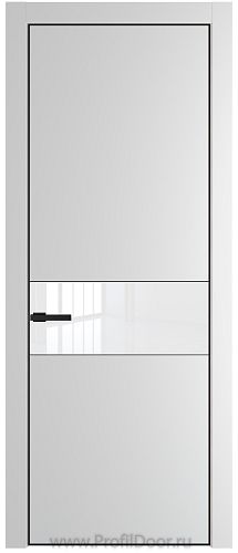 Дверь Profil Doors 17PE цвет Крем Вайт (RAL 120-02) кромка Черный матовый RAL9005 стекло Lacobel лак Классик