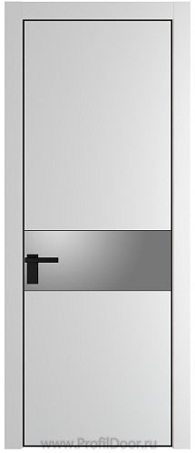 Дверь Profil Doors 17PE цвет Крем Вайт (RAL 120-02) кромка Черный матовый RAL9005 стекло Lacobel Серебро Матлак