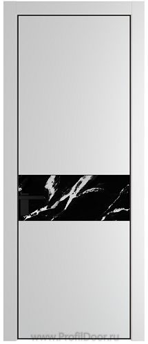 Дверь Profil Doors 17PE цвет Крем Вайт (RAL 120-02) кромка Черный матовый RAL9005 стекло Нефи черный узор серебро