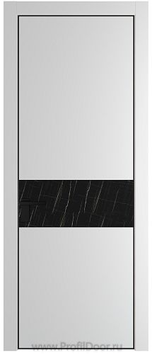 Дверь Profil Doors 17PE цвет Крем Вайт (RAL 120-02) кромка Черный матовый RAL9005 стекло Неро мрамор