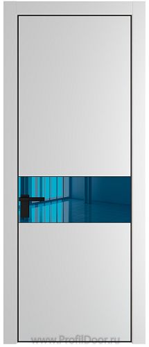 Дверь Profil Doors 17PE цвет Крем Вайт (RAL 120-02) кромка Черный матовый RAL9005 стекло Зеркало Blue