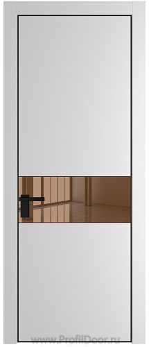 Дверь Profil Doors 17PE цвет Крем Вайт (RAL 120-02) кромка Черный матовый RAL9005 стекло Зеркало Bronza