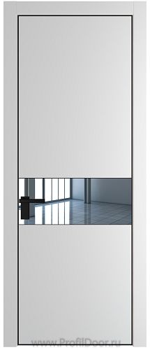 Дверь Profil Doors 17PE цвет Крем Вайт (RAL 120-02) кромка Черный матовый RAL9005 стекло Зеркало
