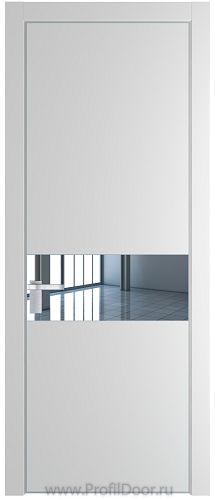 Дверь Profil Doors 17PE цвет Крем Вайт (RAL 120-02) кромка Серебро стекло Зеркало
