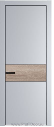 Дверь Profil Doors 17PE цвет Лайт Грей (RAL 870-01) кромка Черный матовый RAL9005 вставка Дуб Сонома