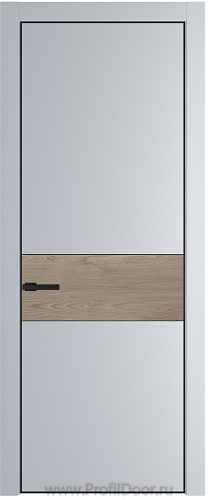 Дверь Profil Doors 17PE цвет Лайт Грей (RAL 870-01) кромка Черный матовый RAL9005 вставка Каштан Темный