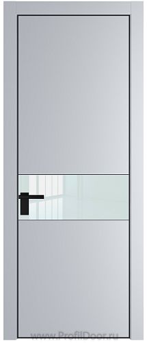 Дверь Profil Doors 17PE цвет Лайт Грей (RAL 870-01) кромка Черный матовый RAL9005 стекло Lacobel Белый лак