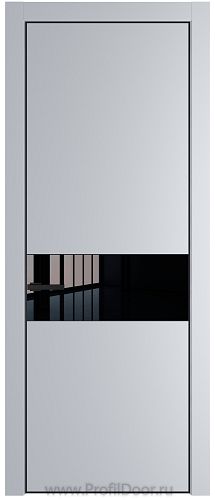 Дверь Profil Doors 17PE цвет Лайт Грей (RAL 870-01) кромка Черный матовый RAL9005 стекло Lacobel Черный лак