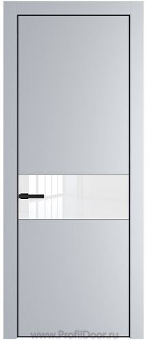 Дверь Profil Doors 17PE цвет Лайт Грей (RAL 870-01) кромка Черный матовый RAL9005 стекло Lacobel лак Классик