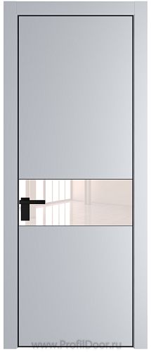 Дверь Profil Doors 17PE цвет Лайт Грей (RAL 870-01) кромка Черный матовый RAL9005 стекло Lacobel Перламутровый лак