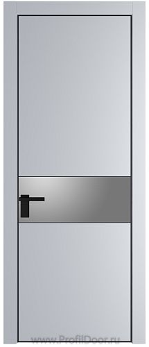 Дверь Profil Doors 17PE цвет Лайт Грей (RAL 870-01) кромка Черный матовый RAL9005 стекло Lacobel Серебро Матлак