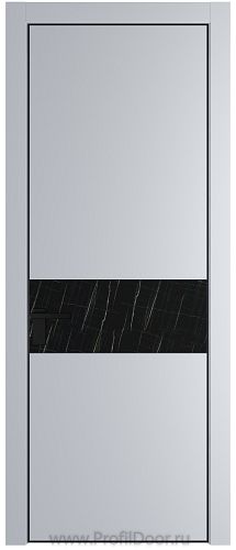 Дверь Profil Doors 17PE цвет Лайт Грей (RAL 870-01) кромка Черный матовый RAL9005 стекло Неро мрамор