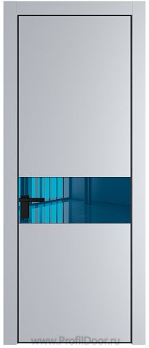 Дверь Profil Doors 17PE цвет Лайт Грей (RAL 870-01) кромка Черный матовый RAL9005 стекло Зеркало Blue