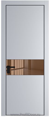 Дверь Profil Doors 17PE цвет Лайт Грей (RAL 870-01) кромка Черный матовый RAL9005 стекло Зеркало Bronza