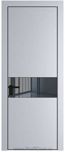 Дверь Profil Doors 17PE цвет Лайт Грей (RAL 870-01) кромка Черный матовый RAL9005 стекло Зеркало Grey