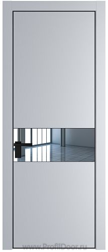 Дверь Profil Doors 17PE цвет Лайт Грей (RAL 870-01) кромка Черный матовый RAL9005 стекло Зеркало
